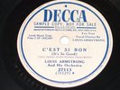 1950 Decca promo 27113 Louis Armstrong La Vie En Rose, C'est Si Bon 78rpm HEAR