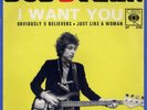 BOB DYLAN I WANT YOU RARE FRENCH EP with PS RARE