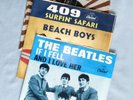 OLD 45 RECORDS WITH SLEEVES THE BEATLES IF I LOVE HER, BEACH BOYS. FABIAN