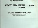 FAMILY TREE / SKYE ain't no need  DISCO 12