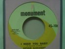 Arthur Alexander I need you baby / spanish harlem