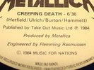 METALLICA  *  CREEPING DEATH  *   FRANCE BLUE VINYL  *  VG+