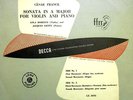 FRANCK-VIOLIN/PIANO SONATAS-LOLA BOBESCO/GENTY-DECCA FFRR 10'' U.K.ORANGE/GOLD