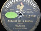 EDOUARD RISLER / CHOPIN / DISQUE PATHE   78 RPM