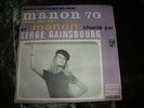 Très rare 45t sp Serge Gainsbourg Manon 70 original 1968 collector introuvable