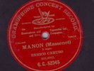 RARE 10” RED G&T FLUSH LABEL – ENRICO CARUSO – MANON