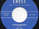 Fantastic Rockabilly RE Tom Tall Stack -A-Records Crest  45