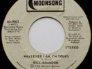 BILL BRANDON- WHATEVER I AM, I'M YOURS - PROMO - NORTHERN  45 rpm RAREST OF RARE