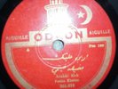ARABBI ALEK - FADILA KHETMI / FRENCH ODEON   78 RPM turkish