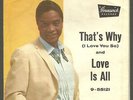 JACKIE WILSON   THAT'S WHY / LOVE IS ALL   PICTURE SLEEVE +  45