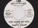 '62 Teen R&R MARTY BALIN You Made Me Fall/Nobody But You CHALLENGE M- HEAR Now