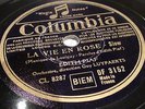 Edith Piaf la Vie en Rose Columbia 78rpm 10’’ French Pressing