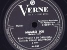 Rene Touzet 78 rpm Mambo 100 Verne 0899 Latin jazz  Frank Souffront