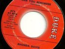RHONDA DAVIS Can You Remember Northern Soul Funk 45