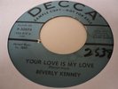 JAZZ VOCAL 45: Beverly Kenney - Your Love is My Love / Decca Promo HEAR IT