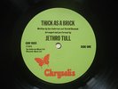 Chrysalis CHR 1003 Jethro Tull - Thick As A Brick UK STEREO TOPRAR EX/VG