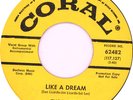 the EX-CELS psych rock garage Like A Dream 1966 CORAL Promo 45 #62482 NM
