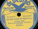 78 RPM  RARE 1930s BLUES TAMPA RED B/W WALTER DAVIS BLUEBIRD 6498 / VG+++E-
