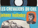 SP JOHNNY HALLYDAY LES CHEVALIERS DU CIEL POCHETTE CARTONNEE  LABEL BLEU BIEM