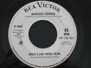 Rare Northern Soul RCA 47-9048 DJ WLP 45 Barbara Cooper WHAT'S ONE MORE TEAR