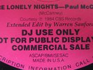 McCartney HOT TRACKS PROMO No Lonely Nights 12