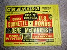 RARE 1962 UK Concert handbill signed by Johnny Burnette, Billy Fury, Joe Brown