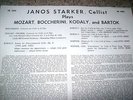 Janos Starker KODALY UNACCOMPANIED Op. 8 Cello Bartok Period 3 LP set MINT