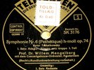 Mengelberg. Tchaikovsky symphony 6. Tel SK 3176-80 (5). NM(-) later version