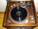 Wind up gramaphone and a selection of 78 rpm records