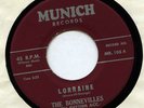 THE BONNEVILLES 1960 RARE DooWop 45 VG++ LORRAINE bw Zu-Zu - MUNICH (Maroon) 103