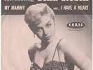 TINA ROBIN--RARE PICTURE SLEEVE + 45 on CORAL---(MY MAMMY)--PS--PIC--SLV