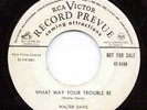 BLUES on RCA--WALTER DAVIS--TWO SIDER--HEAR BOTH--1952 promo