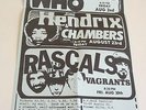 Rare Handbill/Flier JIMI HENDRIX, THE DOORS, THE WHO N.Y. ROCK FESTIVAL Aug.1968