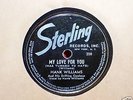 Hank Williams Sterling #208 I Don't Care/My Love For You RARE VG-VG+