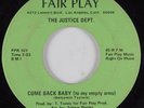 Northern Soul 45 JUSTICE DEPT Come Back Baby FAIR PLAY HEAR