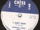 Howlin Wolf R&B 78rpm Chess #1695 Jukebox Great Juke Box Blues 78 RPM