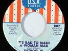 DETROIT JR: It's Bad To Make A Woman Mad / Talk Fast (soul vinyl 45)