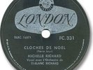 MICHELE RICHARD 78 RPM Record. Cloches de Noël/Jingle Bells by Ti-Blanc Fiddler