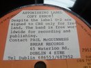 U2 - Out of Control 1979 IRISH 45 CBS PROMO