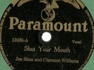 Shut Your Mouth, Joe Simms, Clarence Williams, Waller Paramount 12435 78 rpm
