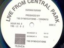 DURAN DURAN STRAY CATS Live From Central Park CANADA 80s PROMO LP Radio Show