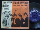 ROLLING STONES It's All Over Now Danish Alt. Sleeve 45 + PS Ultra rare