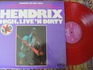 RARE JIMI HENDRIX lp HIGH, LIVE, & DIRTY on RED VINYL 197? NUTMEG lb NICE