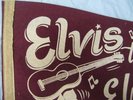 VINTAGE EARLY 1950s  ELVIS CONCERT PENNANT - THE KING I LOVE YOU MAROON W/ PHOTO