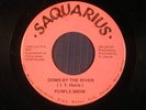 PURPLE SNOW funk 45 DOWN BY THE RIVER / FOOTSTEPS SAQUARIUS VG+