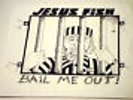 JESUS FISH Bail Me Out KBD BLUE VINYL PUNK EP RARE w ORIGINAL ART SLEEVE
