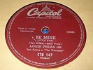 LOUIS PRIMA be mine / whistle stop ORIG 78 RPM BRAZIL EDITION 