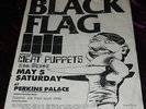 RARE 1984 BLACK FLAG FLYER MEAT PUPPETS NIG-HEIST MY WAR @ PERKINS HARDCORE KBD