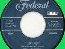 LAMPLIGHTERS It Ain't Right 45rpm Federal 1956 rockin' doo-wop