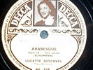 LUCETTE DESCAVES / SCHUMANN arabesque / DECCA  78 RPM